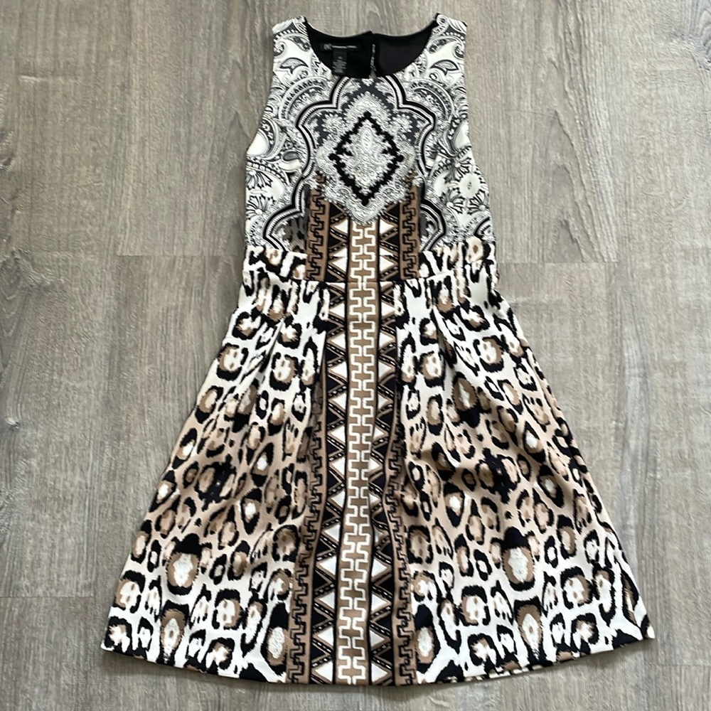 Inc Concepts Mixed Media Print Paisley Keyhole Cutout Back Fit & Flare Dress XS